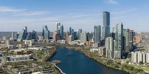 Austin skyline beside Lady Bird Lake