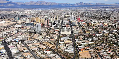 Downtown Las Vegas viewed from above