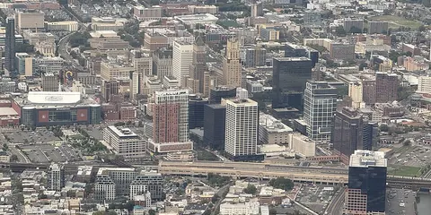 Aerial view of downtown Newark